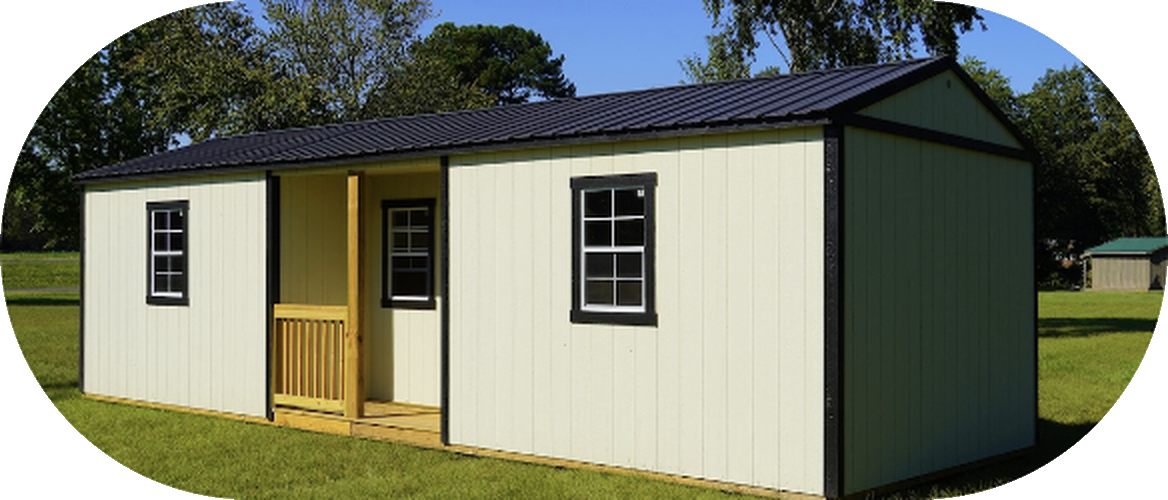 Center Cabin — 12x24 – 16x40 building from Premier Portable Buildings, sold by Oronoco Buildings LLC