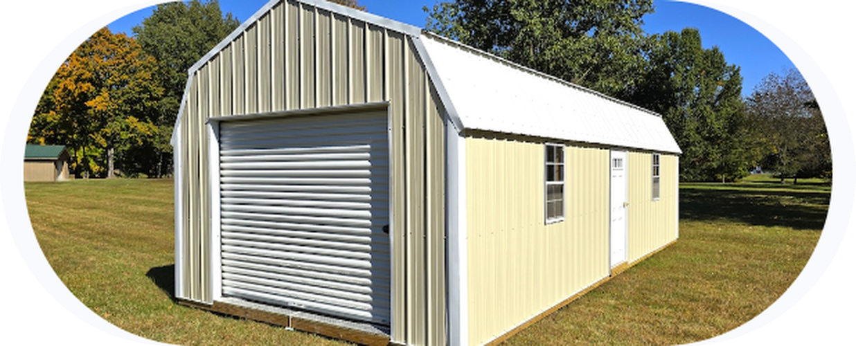 Lofted Garage — 12x20 – 16x40 building from Premier Portable Buildings, sold by Oronoco Buildings LLC